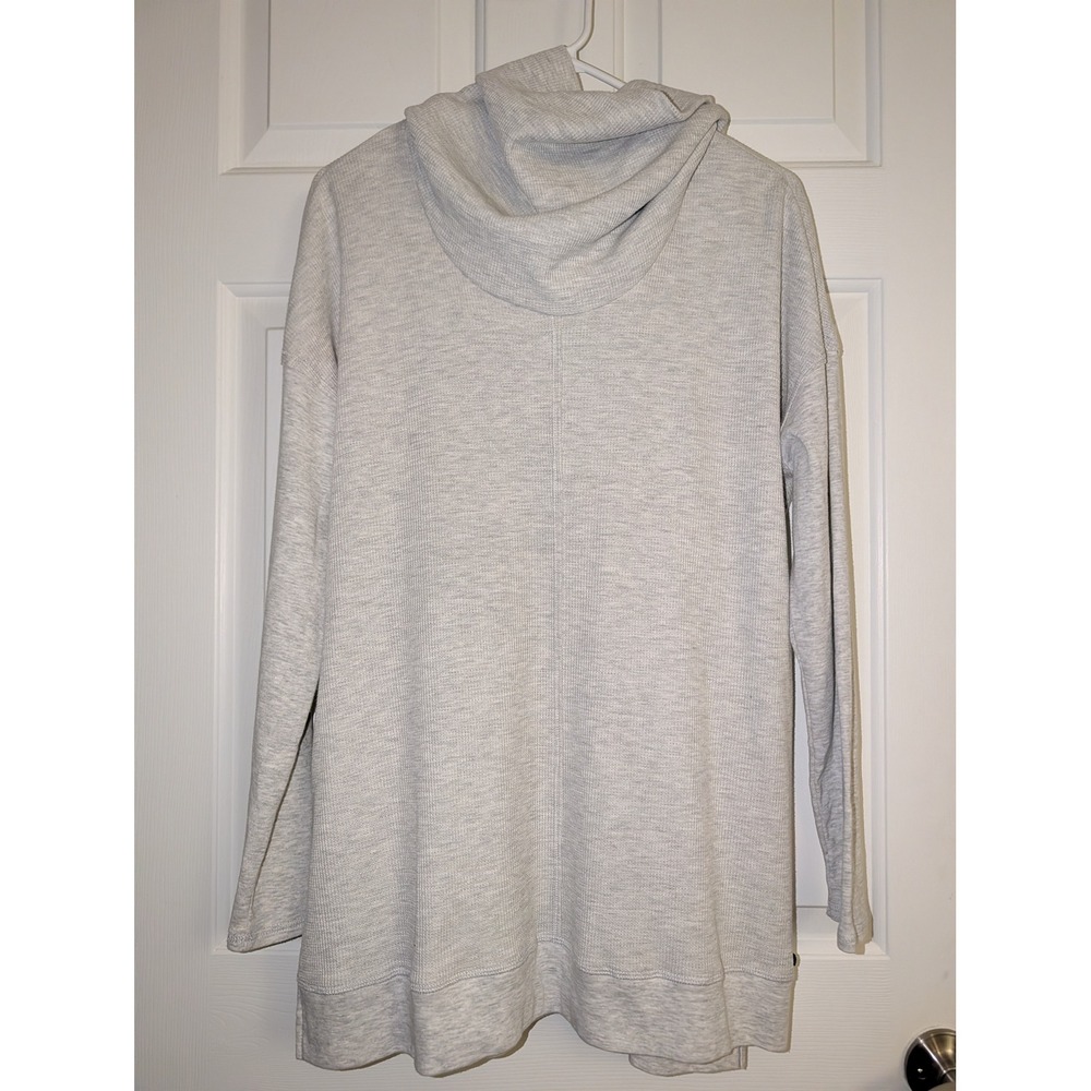 Calvin Klein Performance Cowl Neck Tunic Top Gray Waffle Knit Athleisure Large